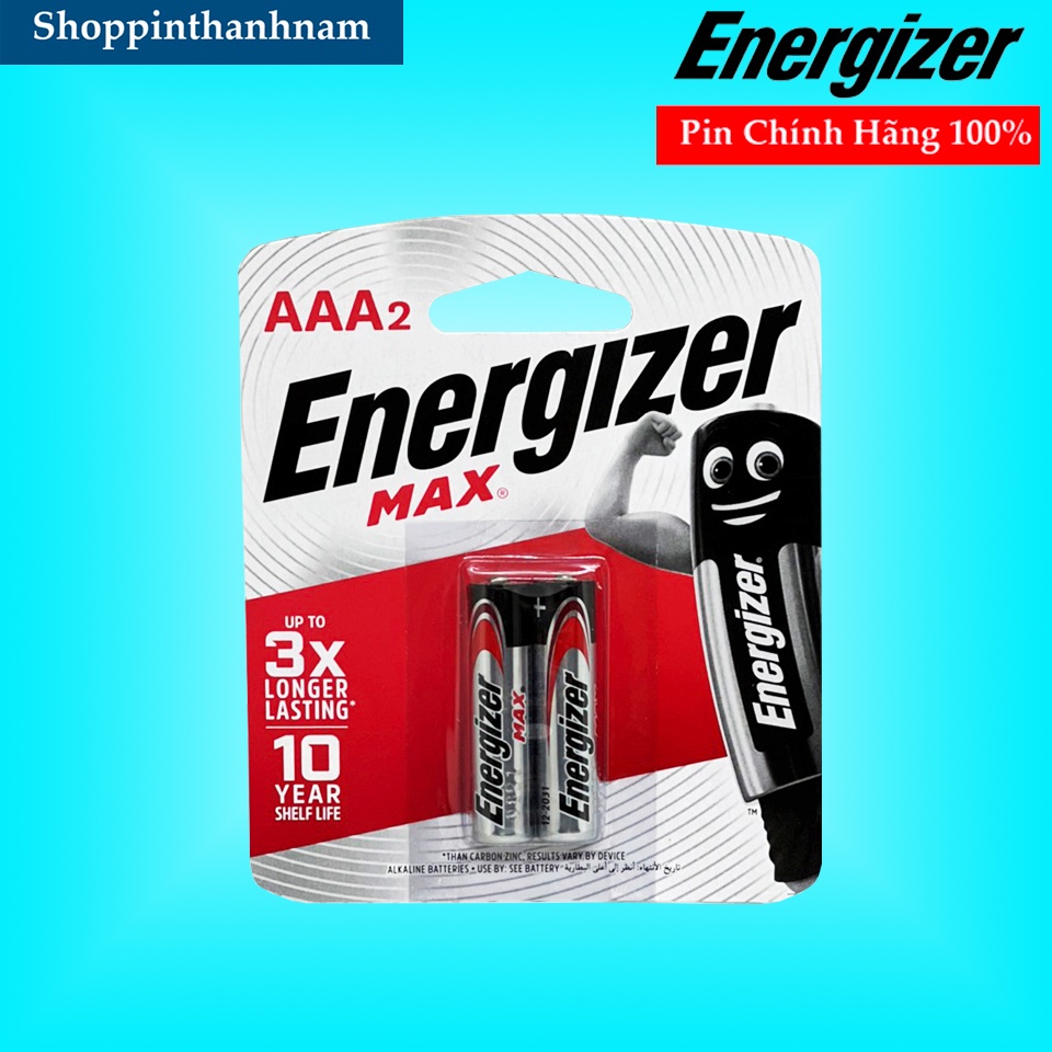 PIN AAA Energizer Max E92 Vỉ 2 Viên Chính Hãng Xuất Xứ Singapore