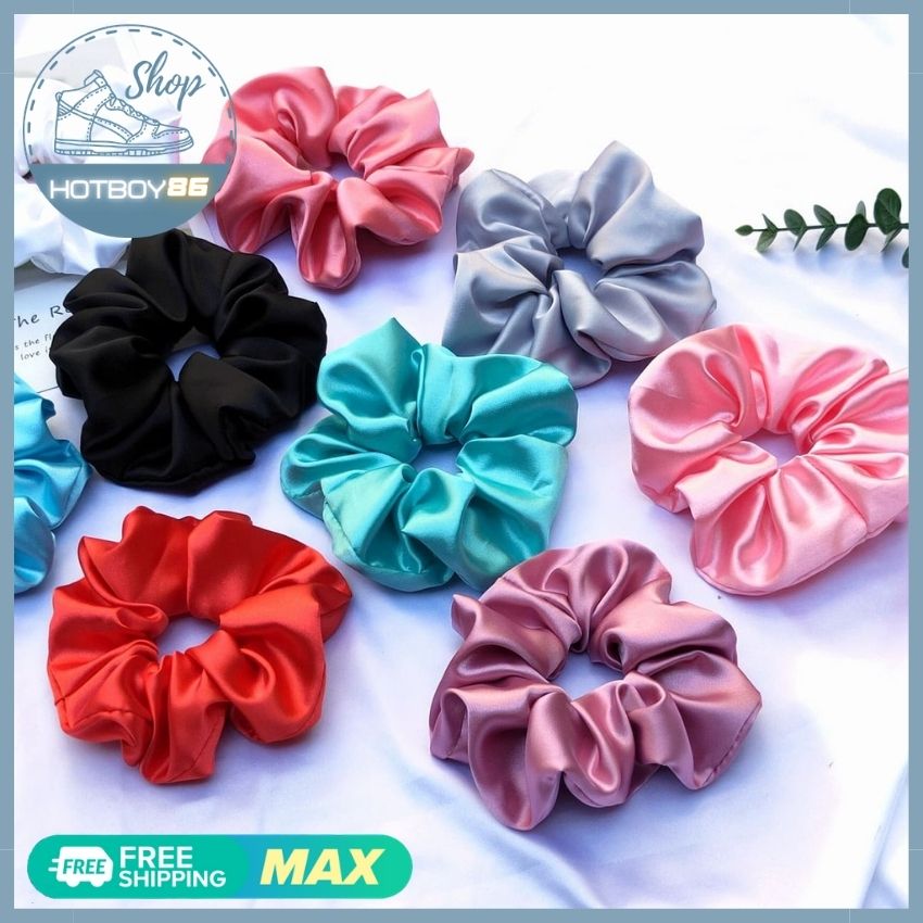 Buộc tóc Scrunchies ,dây cột tóc vải phi bóng siêu dễ thương, dây cột tóc lưới phi bóng thời trang 8 màu - CTPB01 - Hotboy 86