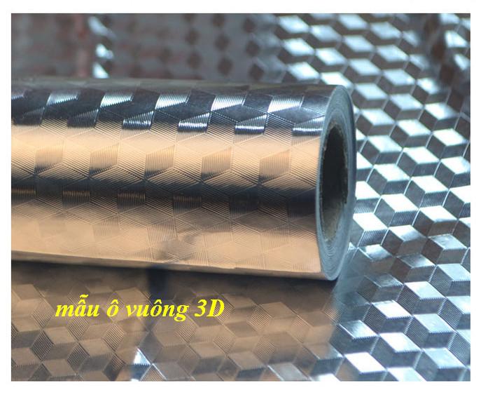 Cuộn 3m decal giấy dán bếp tráng nhôm cách nhiệt ô vuông bạc khổ 60cm keo sẵn Dễ dáng sử dụng. Chất liệu tráng nhôm cách nhiệt, không bám dính dầu mỡ, không thấm nước, bền màu, không độc hại.