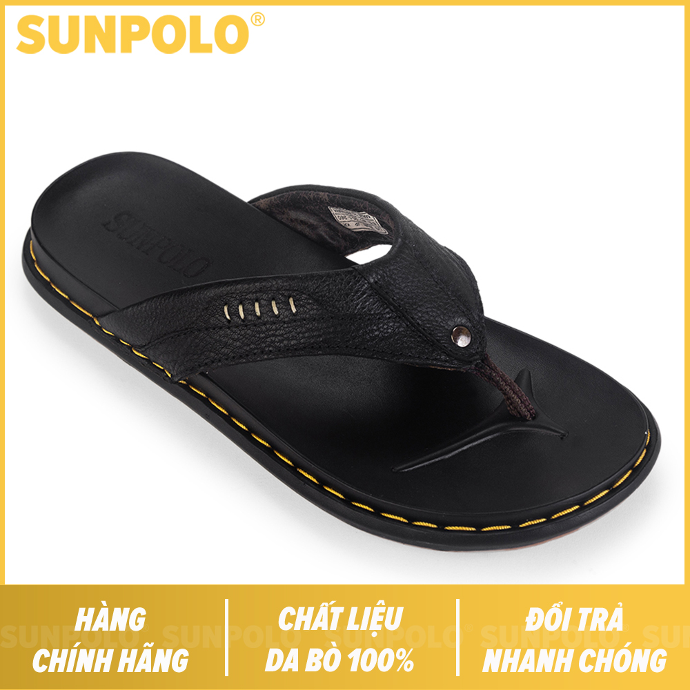Dép kẹp dép xỏ ngón nam da bò sunpolo kep029