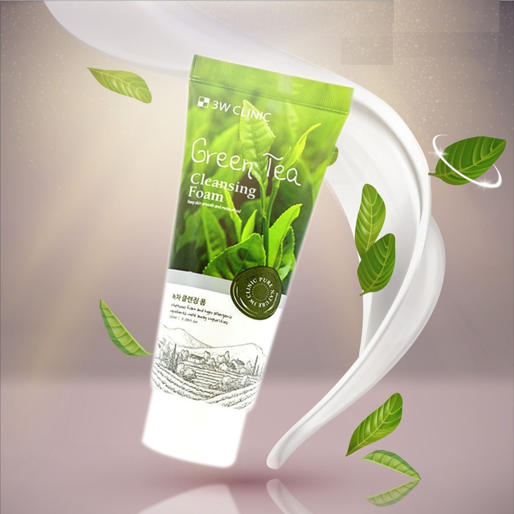 Sửa rửa mặt trà xanh 3W Green Tea hàn quốc