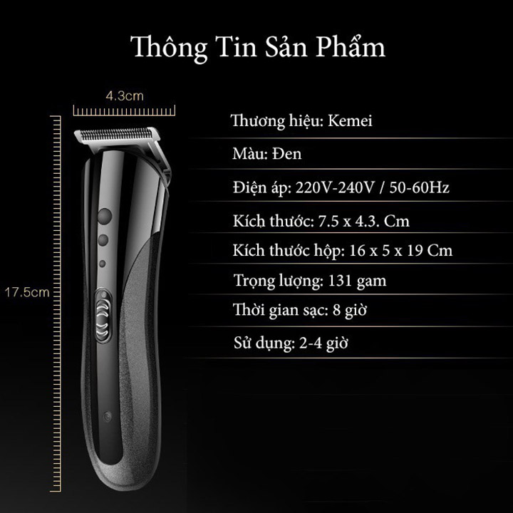 Tông Đơ Cắt Tóc Trẻ Em 1407