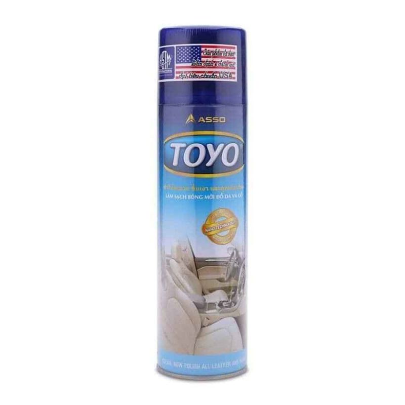 Chai xịt làm bóng mới và phuc hồi đồ da, nhựa, gỗ TOYO 500ml