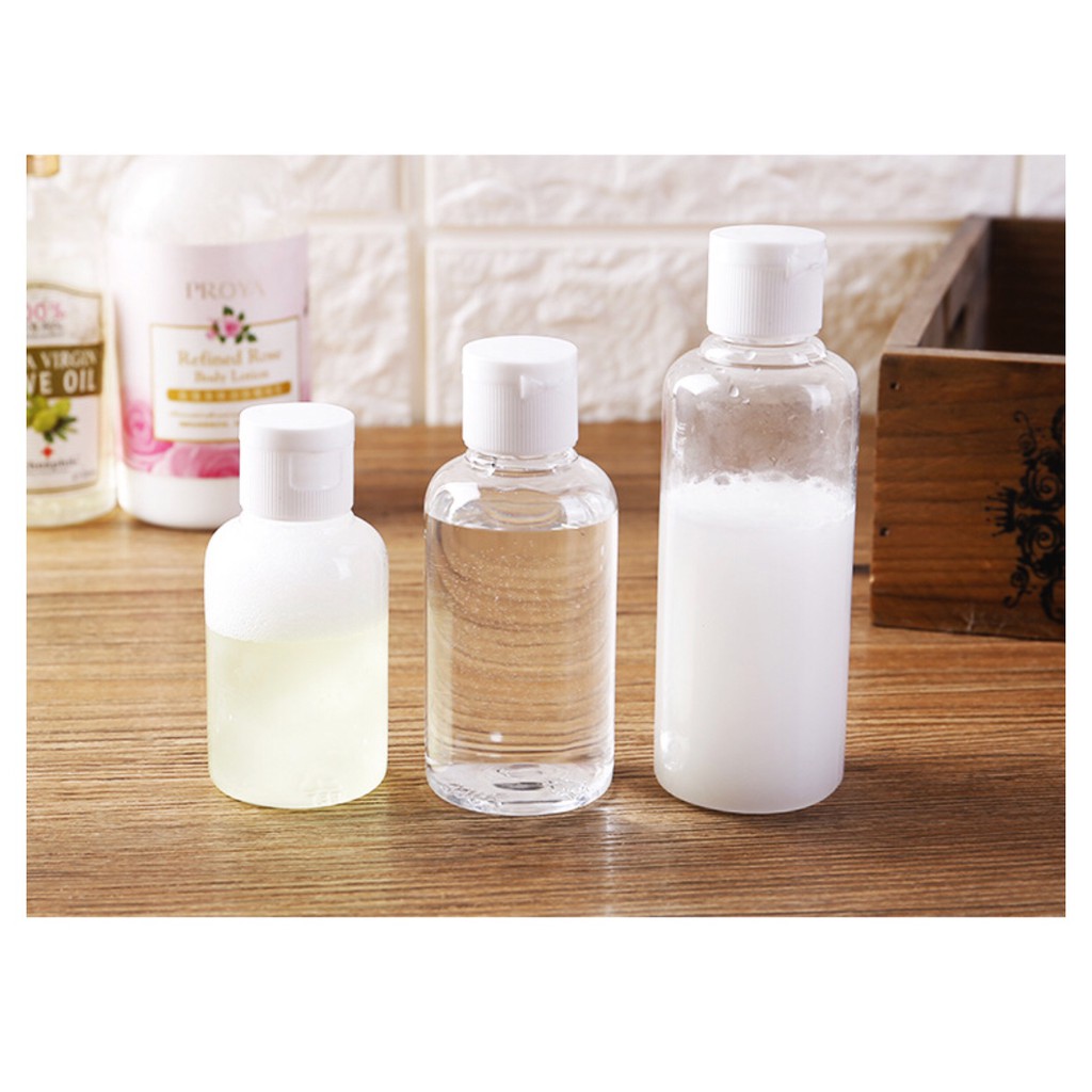 Bộ 3 chai chiết mỹ phẩm đi du lịch nắp bật 30-50-100ml
