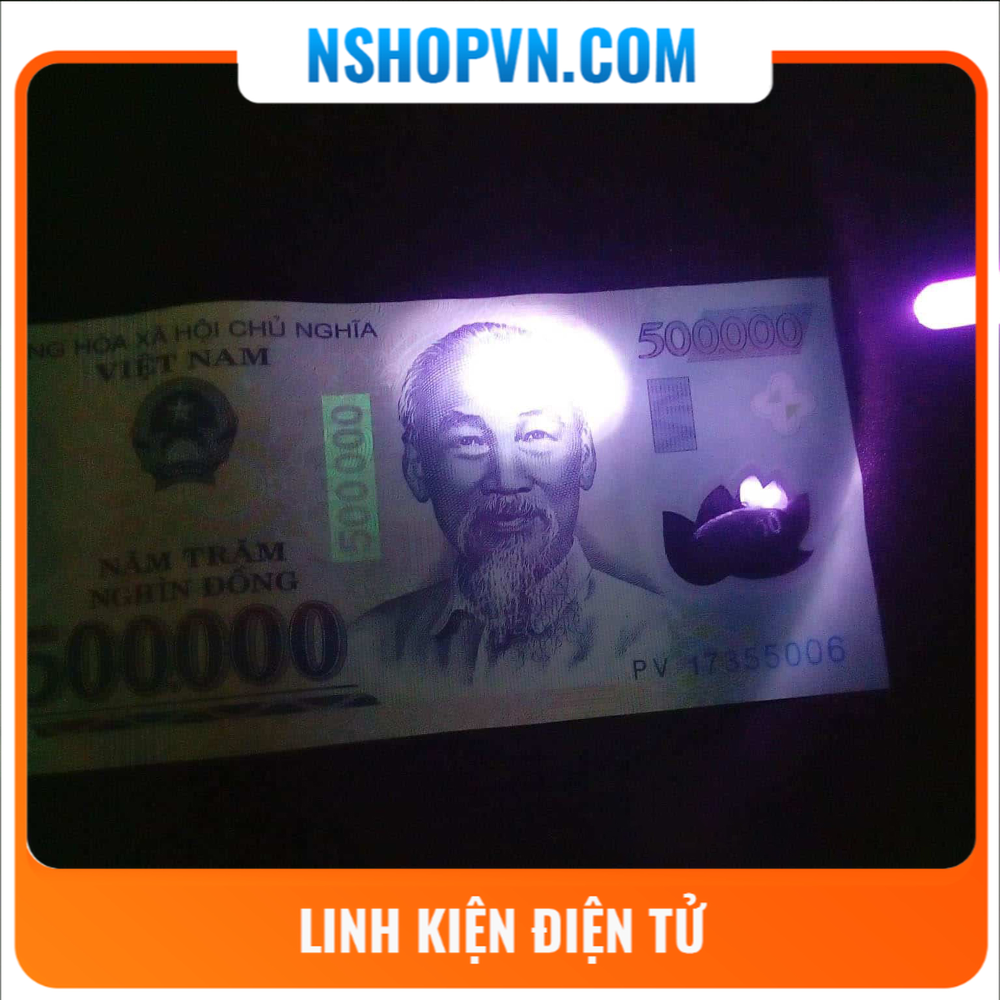 Led UV 5mm 360-365nm rọi tiền