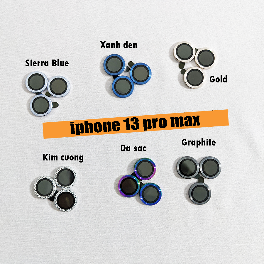 Dán kim loại chống vỡ camera cho Iphone 13 Pro Max
