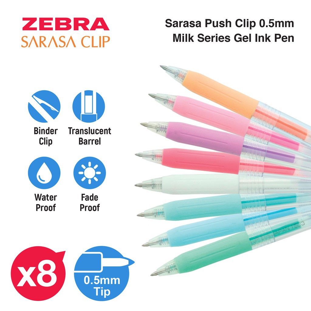Bút gel zebra sarasa milk 0.5 mm