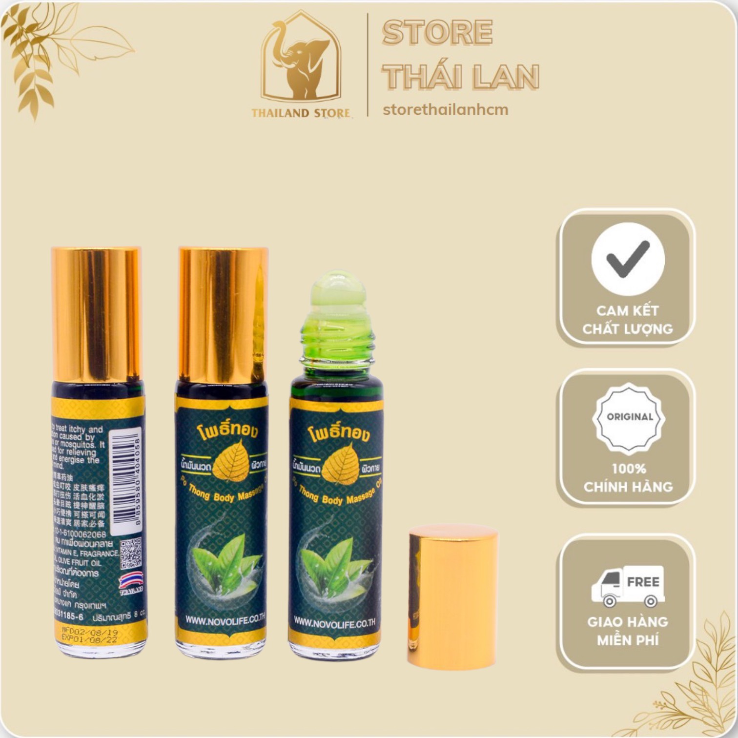 Dầu lăn lá bồ đề 8ml thái lan