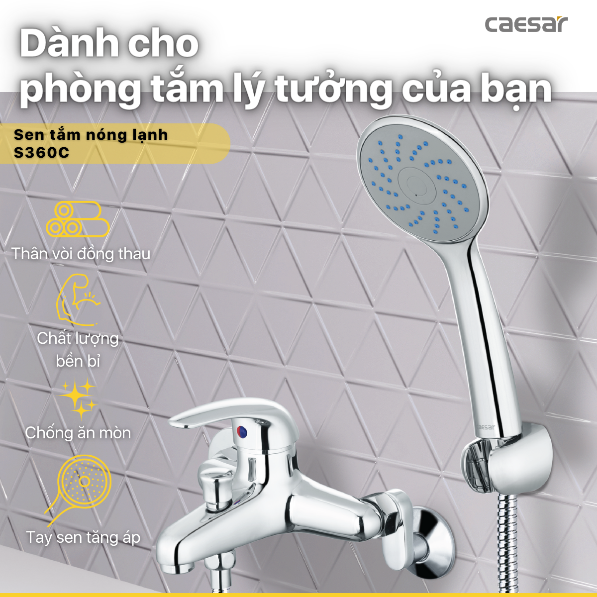 Vòi Sen Gạt Nóng Lạnh - S360C