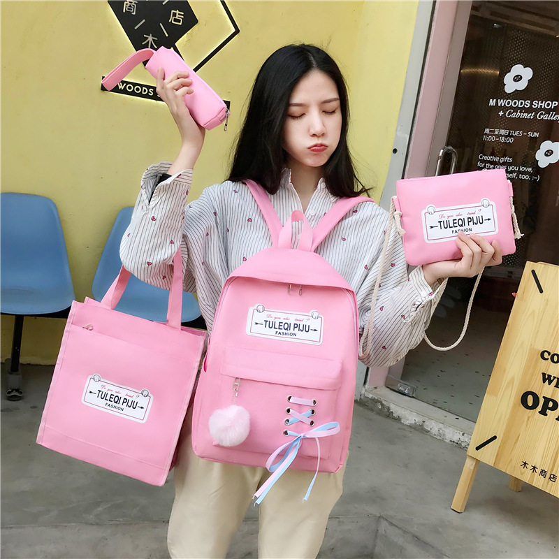 [HCM]Balo Combo Set 4 Món Đan Nơ Túi