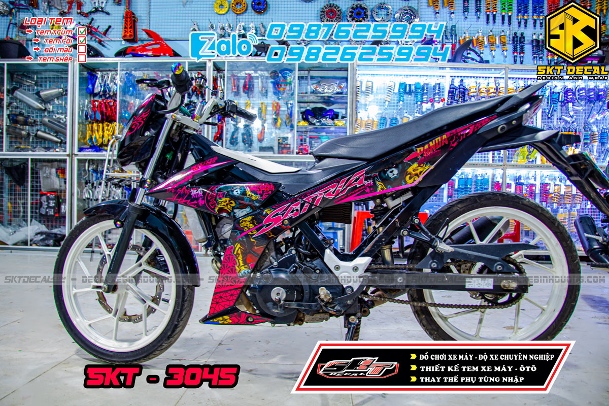 tem trùm satria hồng đen panda