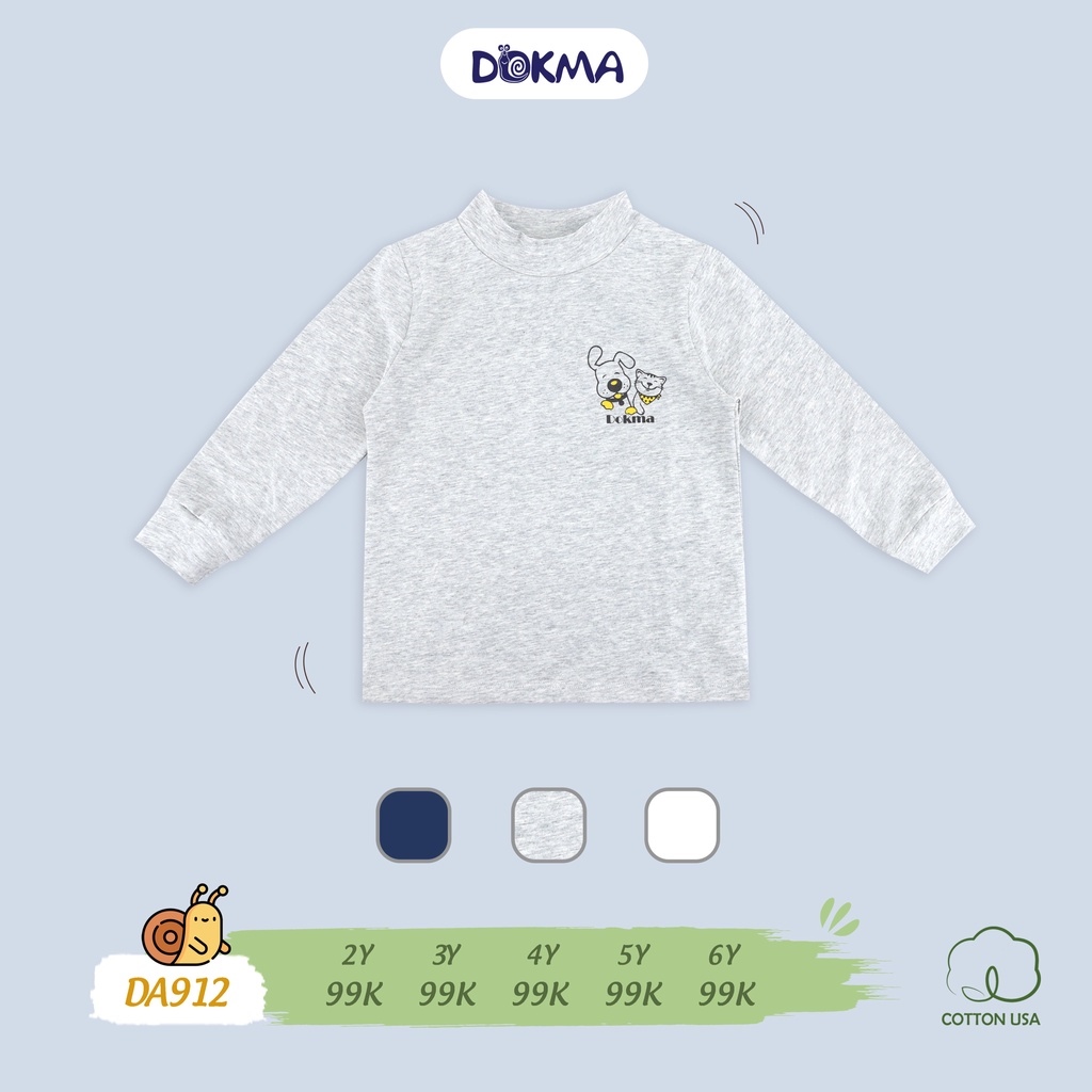 2-6Y Áo cổ 3 phân bé trai Dokma DA912
