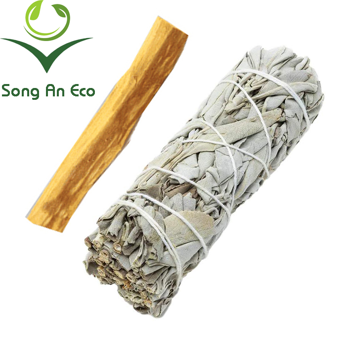 Combo 1 thanh palo santo và 1 bó xô trắng 10cm White sage and Palo santo - thanh tẩy và bảo vệ nhà cửa