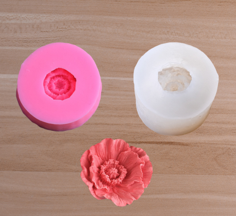 Khuôn silicon 4d làm rau câu hoa mẫu đơn cánh mỏng MS91