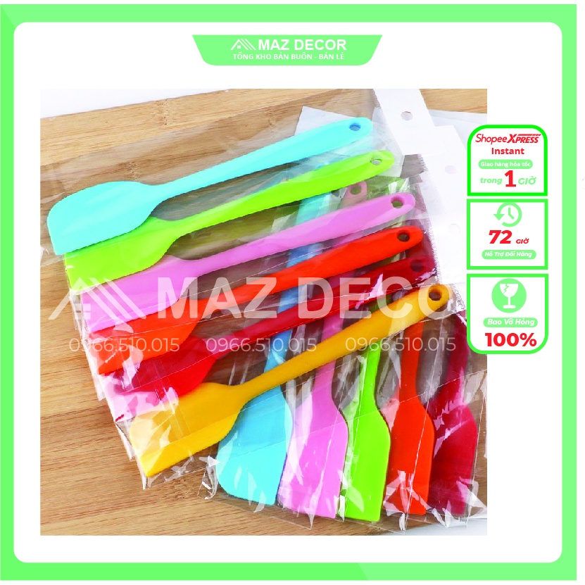 Dụng cụ cây vét bột spatula silicon đúc 21-28cm/Phới vét đồ đá xay silicon