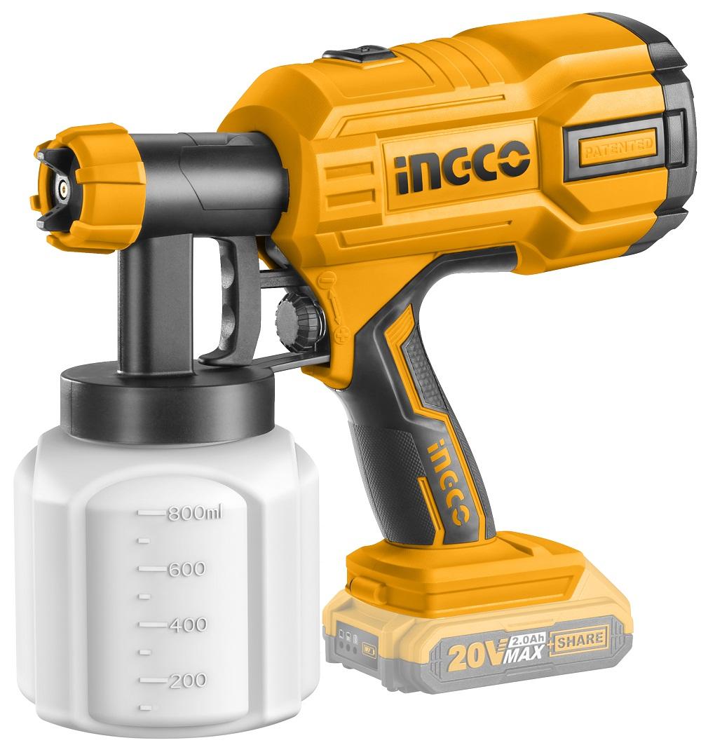 Máy phun sơn INGCO 350W  kèm theo 1 pin 21V.