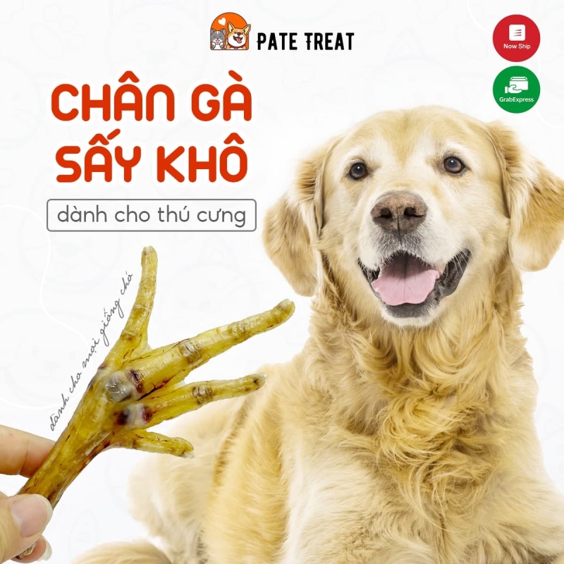 Thức ăn cho chó mèo treat bánh thưởng đồ ăn cho chó Pate Treat chân gà sấy khô