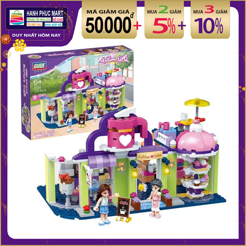 Đồ Chơi Bé Gái Bé Trai Tiệm Cafe và Bánh Ngọt  9605 Block Building