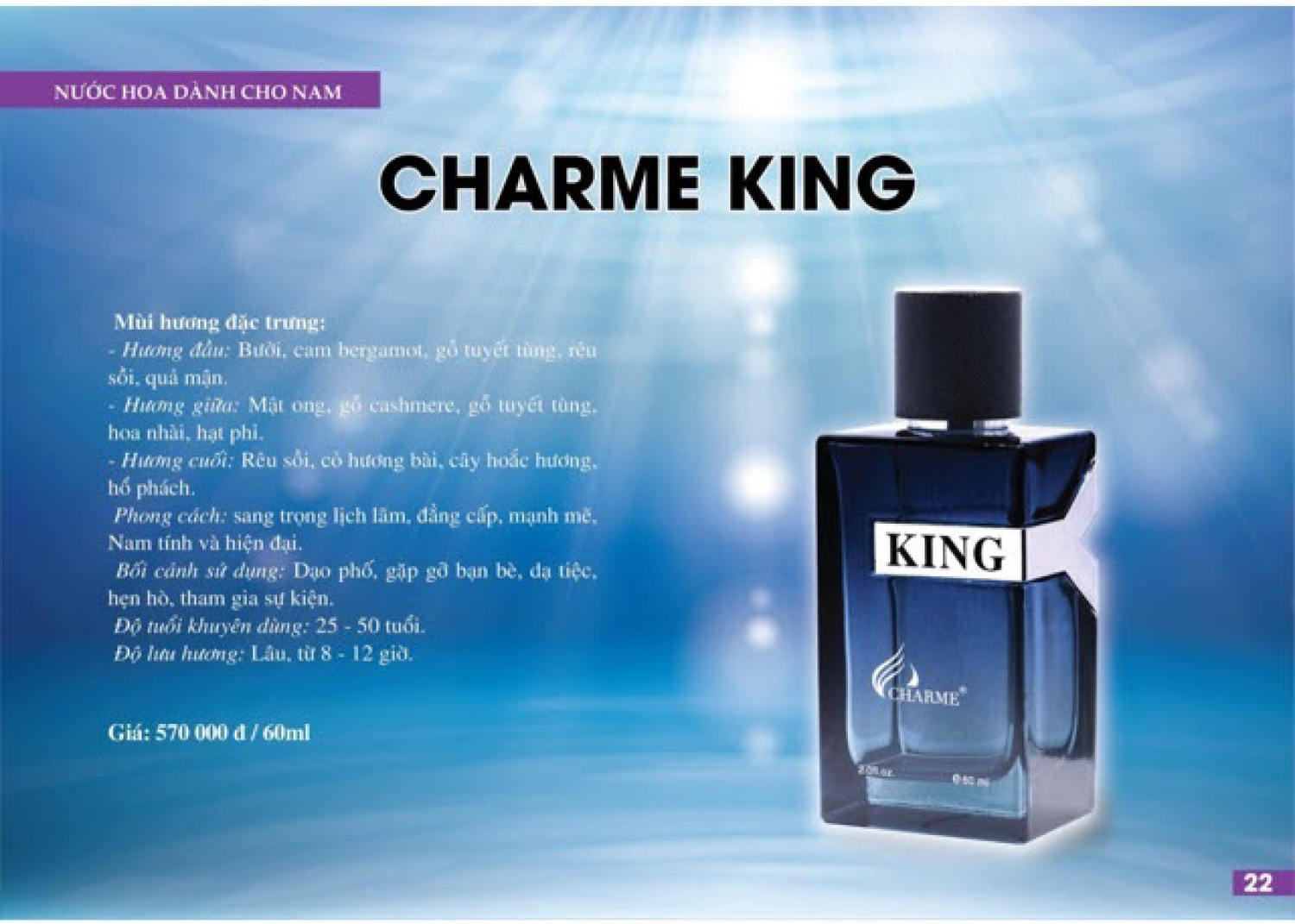 [HCM]Nước hoa King nam 60ml
