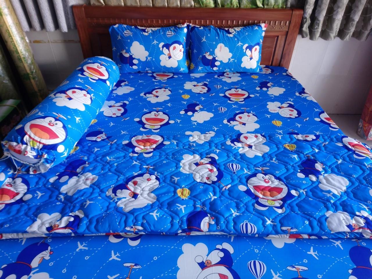 Bộ drap thun Hàn Quốc loại 1 có mền 1m8 x 2m ( 1 dra + 1 chăn chần bông + 3 áo gối)