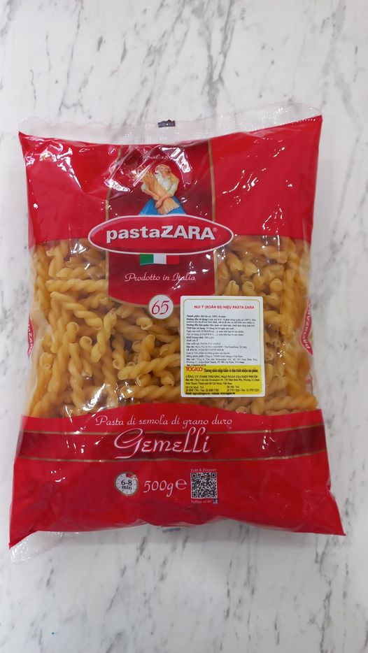 Mì Ý Gemelli hiệu PastaZara 500g-Expiry date: 2024