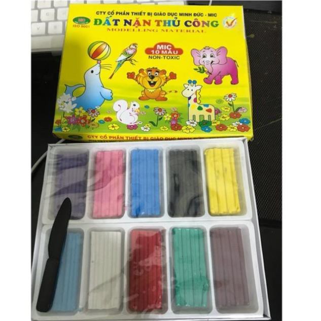 Đất nặn Mic 10 màu, đất nặn mỹ thuật