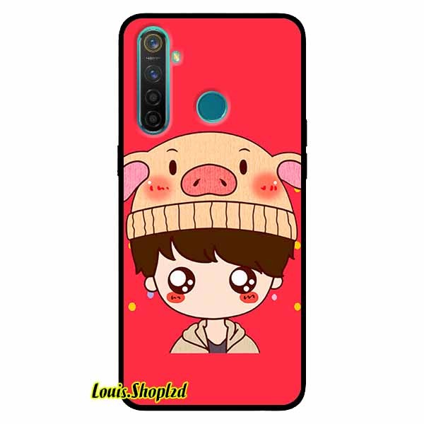 Ốp lưng dành cho realme 5 pro - realme q - cặp đôi heo cải