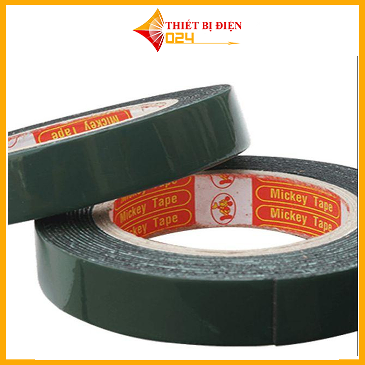 Băng dính 2 mặt 2cm màu xanh siêu dính