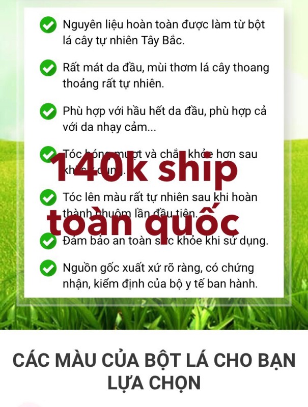 Bột nhuộm tóc có 4 màu nguyên liệu từ thiên nhiên đây cả nhà ơiii giá rẻ