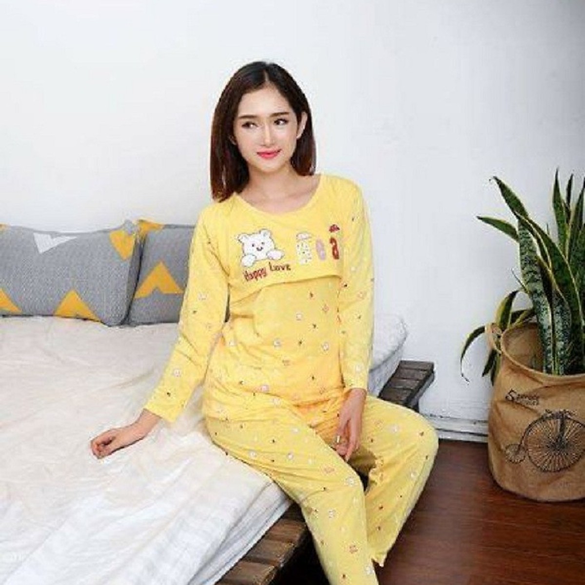 Bộ đồ bầu và sau sinh cho bé bú dài tay