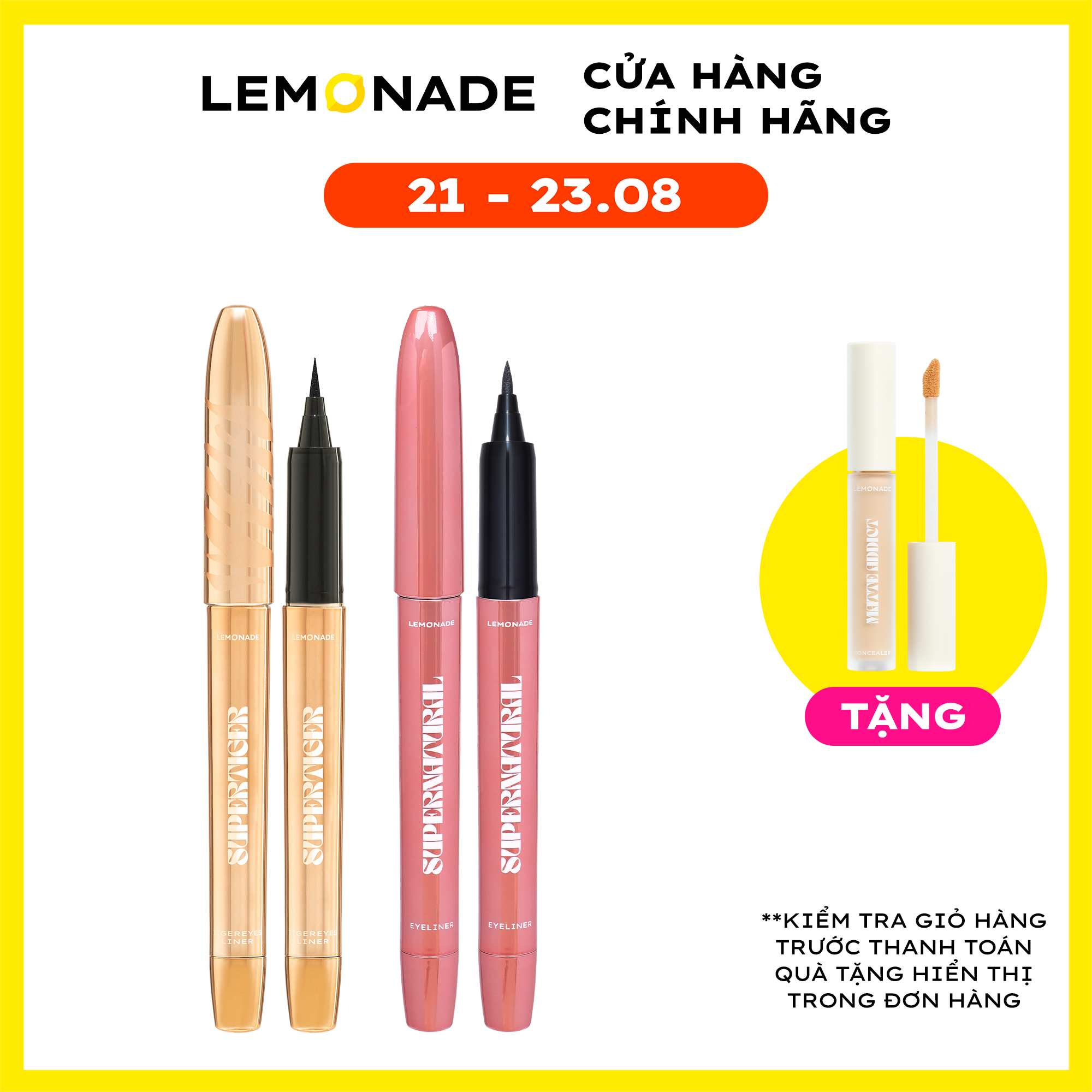 Combo Lemonade bút kẻ mắt SuperTiger Micro Eyeliner 1g và bút kẻ mắt Supernatural Eyeliner 1g