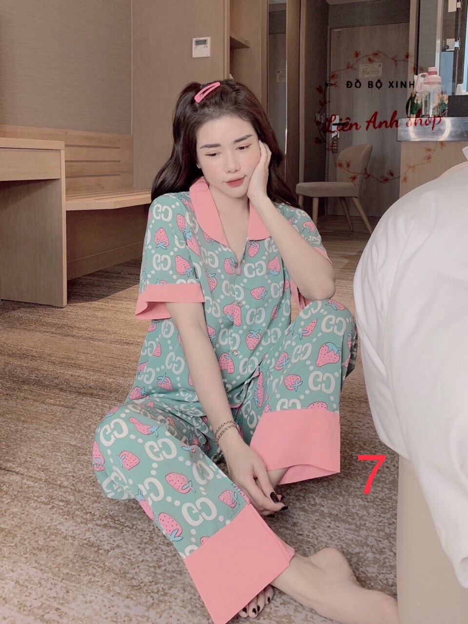 Bộ lụa Pijama lụa loại 1 chất mềm mịn, mát + Ảnh thật ,Bộ Tay Ngắn