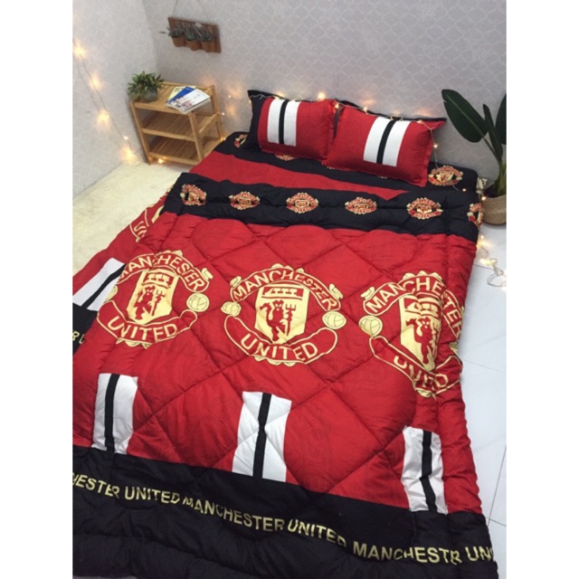 Bộ Drap & Chăn Phao Bóng Đá Manchester