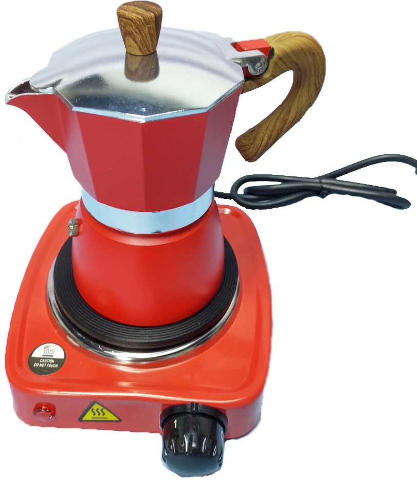 Bộ bếp điện mini và bình pha cà phê espresso Ý