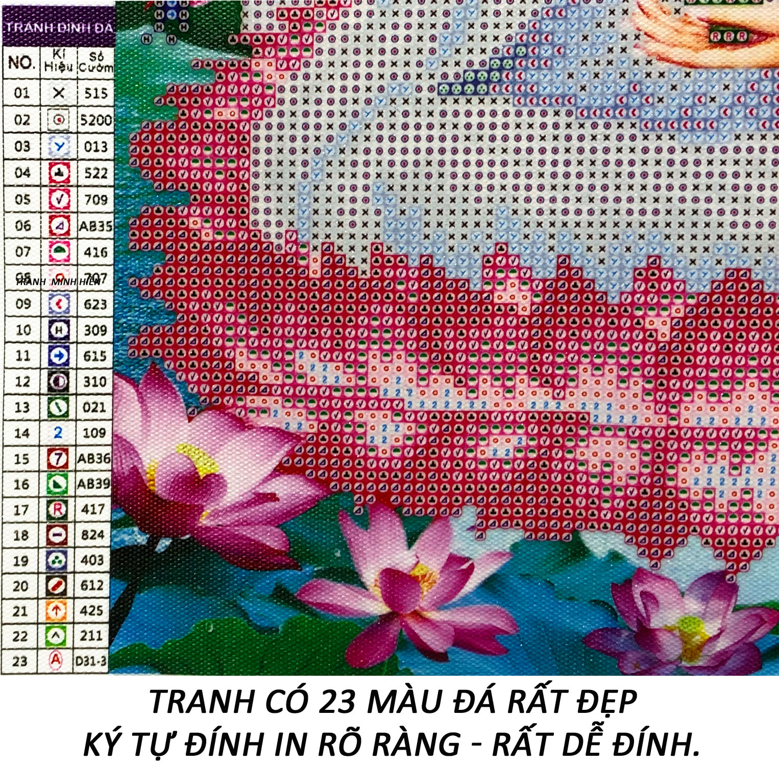 Tranh Đính Đá Giá Rẻ - Quan Thế Âm Bồ Tát Và Đồng Tử 16 (Kèm Quà Tặng) - Tranh Minh Hiền (TỰ ĐÍNH ĐÁ)