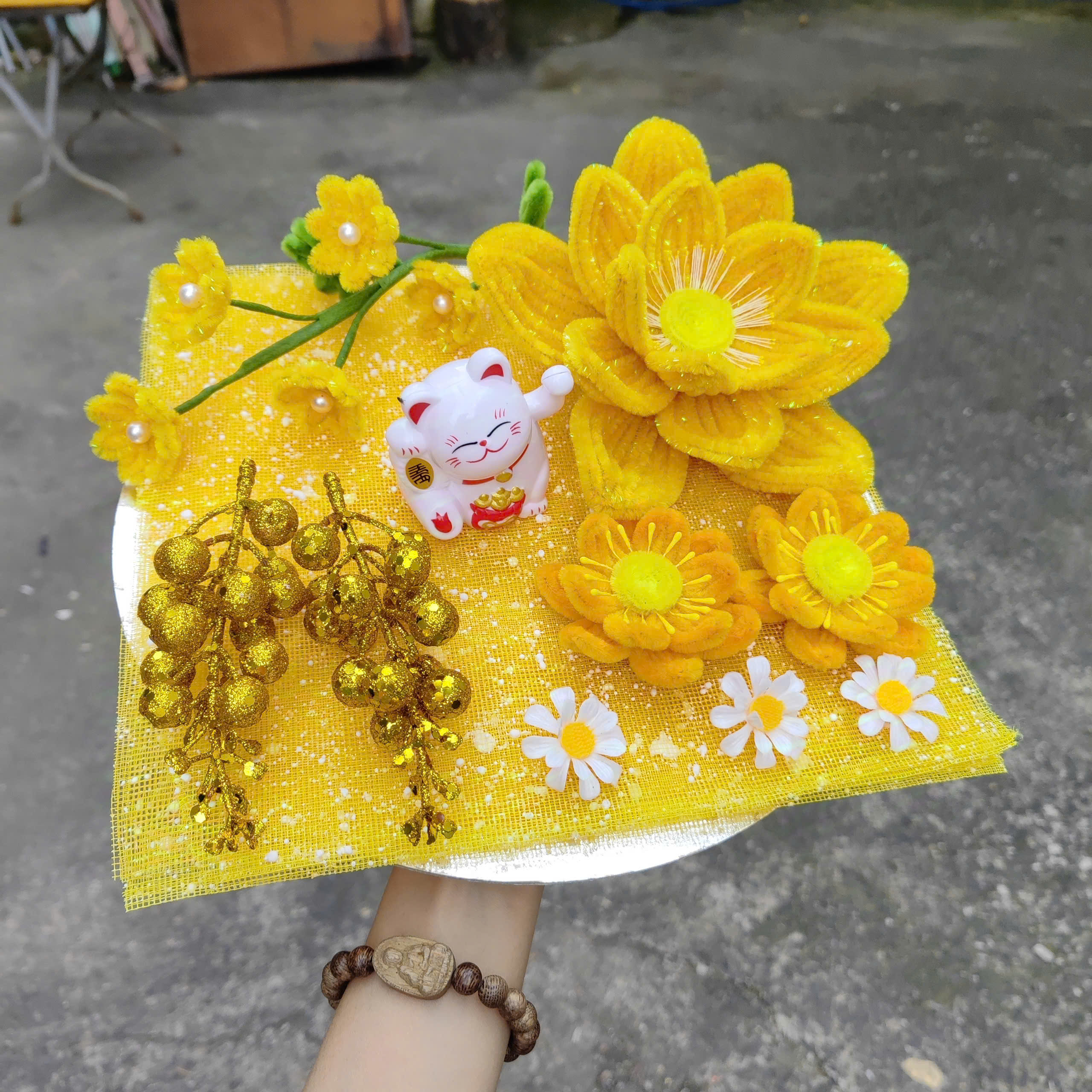 [ Tặng Dây Đèn ] Sét phụ kiện trang trí tháp bánh,tháp lễ Tết