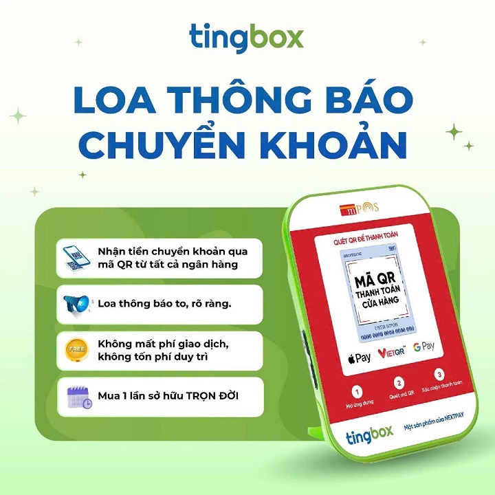 (CHẮC NHIỀU NGƯỜI ĐANG CẦN) Loa thông minh Thế Hệ Mới TingBox- Loa đọc thông báo nhận tiền chuyển khoản QR cho mọi cửa hàng