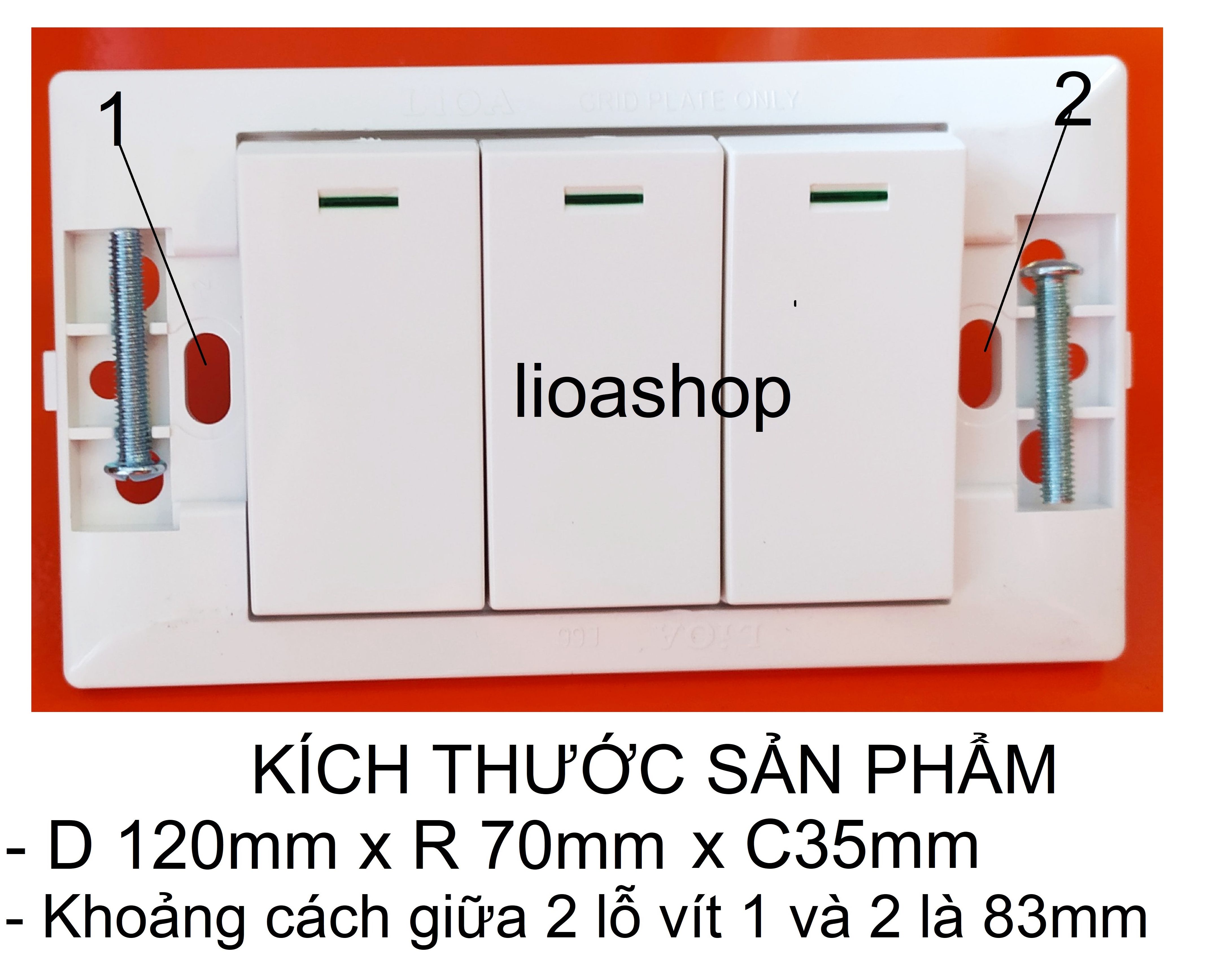 CÔNG TẮC BA 1 CHIỀU VÀ 2 CHIỀU LiOA CHỮ NHẬT.
