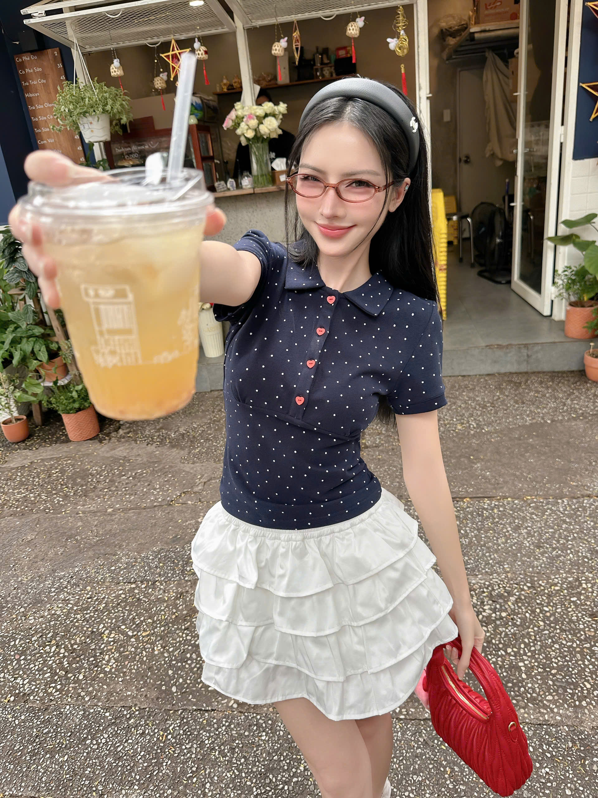 KIDO Áo cổ polo chấm bi CALEE TOP