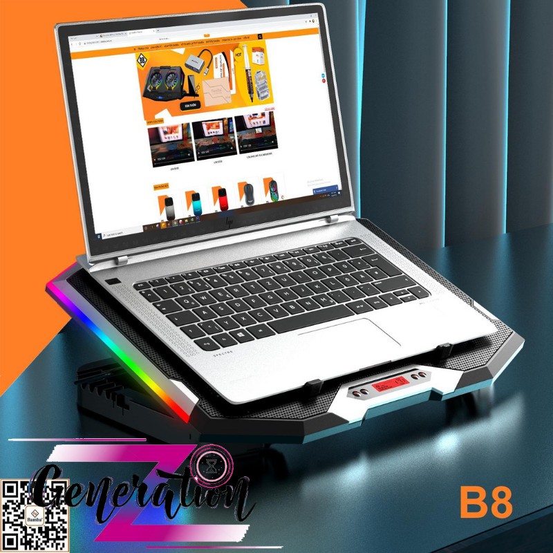 Đế tản nhiệt laptop Led RGB BAMBA B8