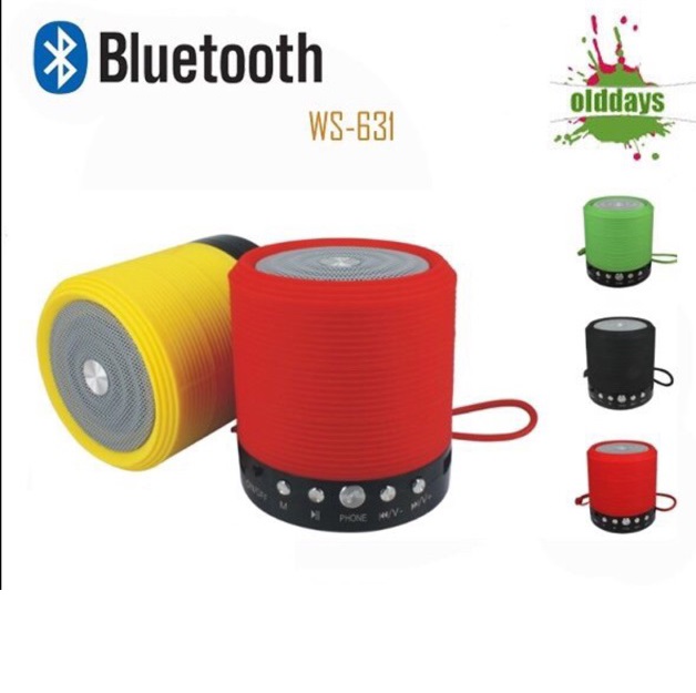 Loa bluetooth di động wster ws-631 hỗ trợ thẻ nhớ usb fm aux - loa bluetooth thông minh ws-631 - loa di động - loa bluetooth mini tròn ws-631 pin rời - loa di dong