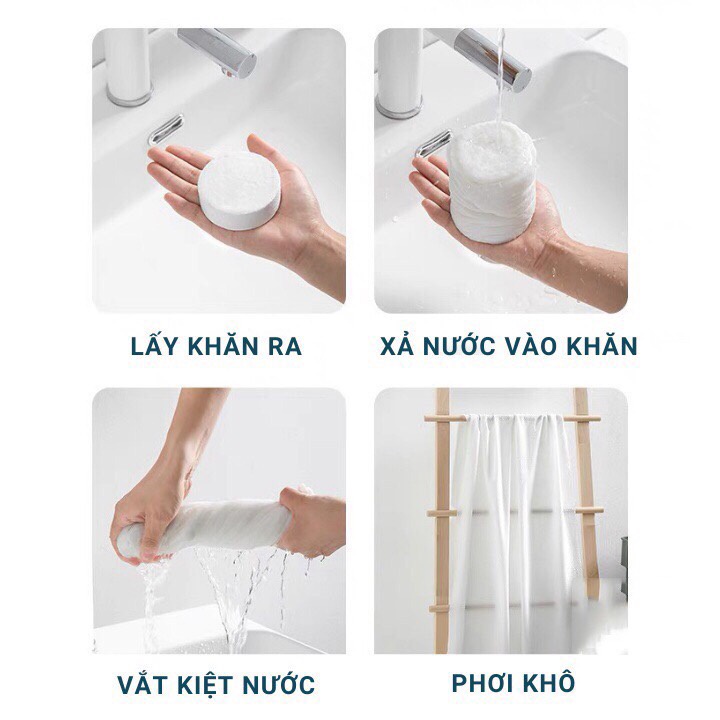 Khăn tắm nén du lịch, khăn nén Hàn Quốc, khăn nén du lịch loại to, khăn tắm nén nhỏ gọn, tiện lợi