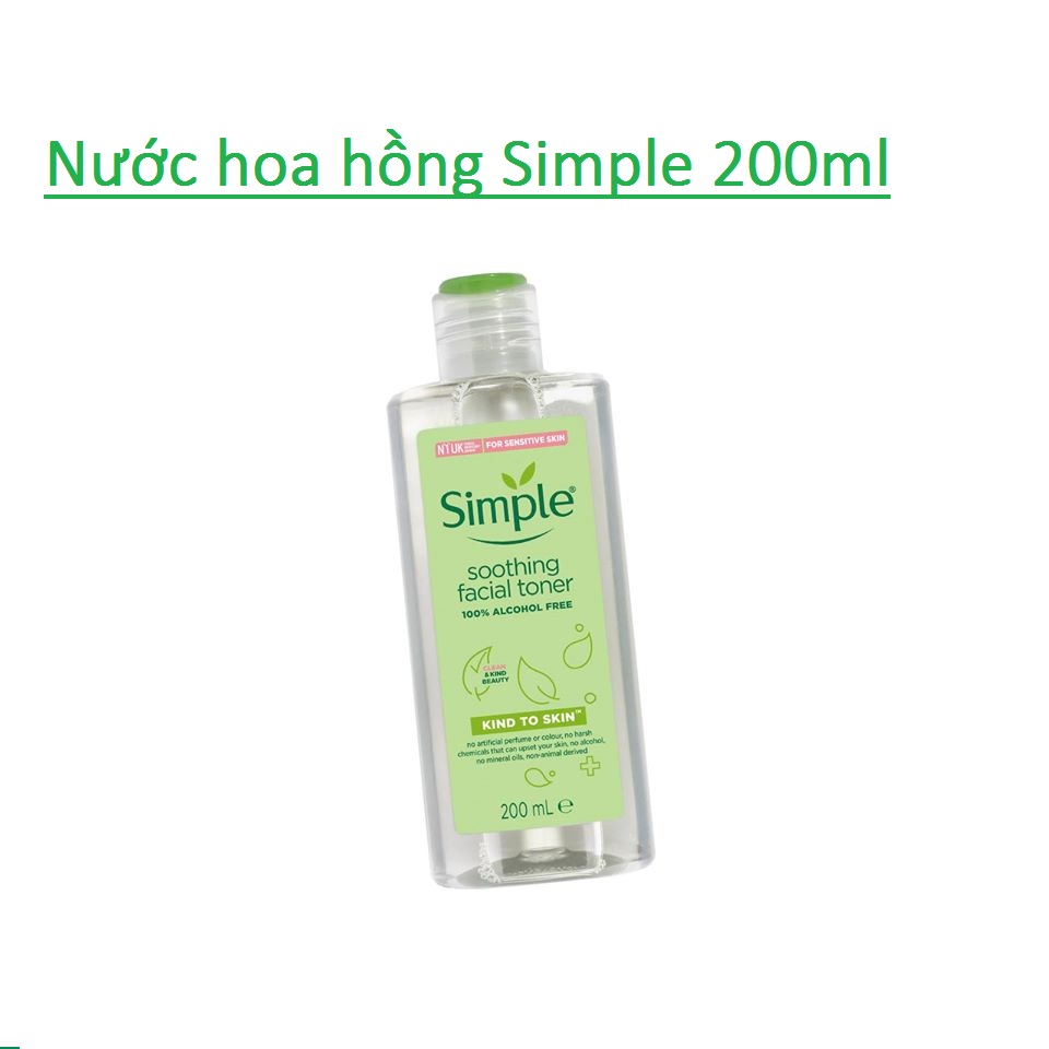 Nước Hoa Hồng Simple Kind To Skin Soothing Facial Toner (200ml)