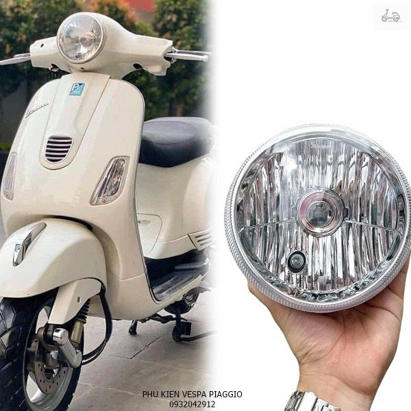 Đèn Pha Tròn Cho Vespa LX Kèm Bóng
