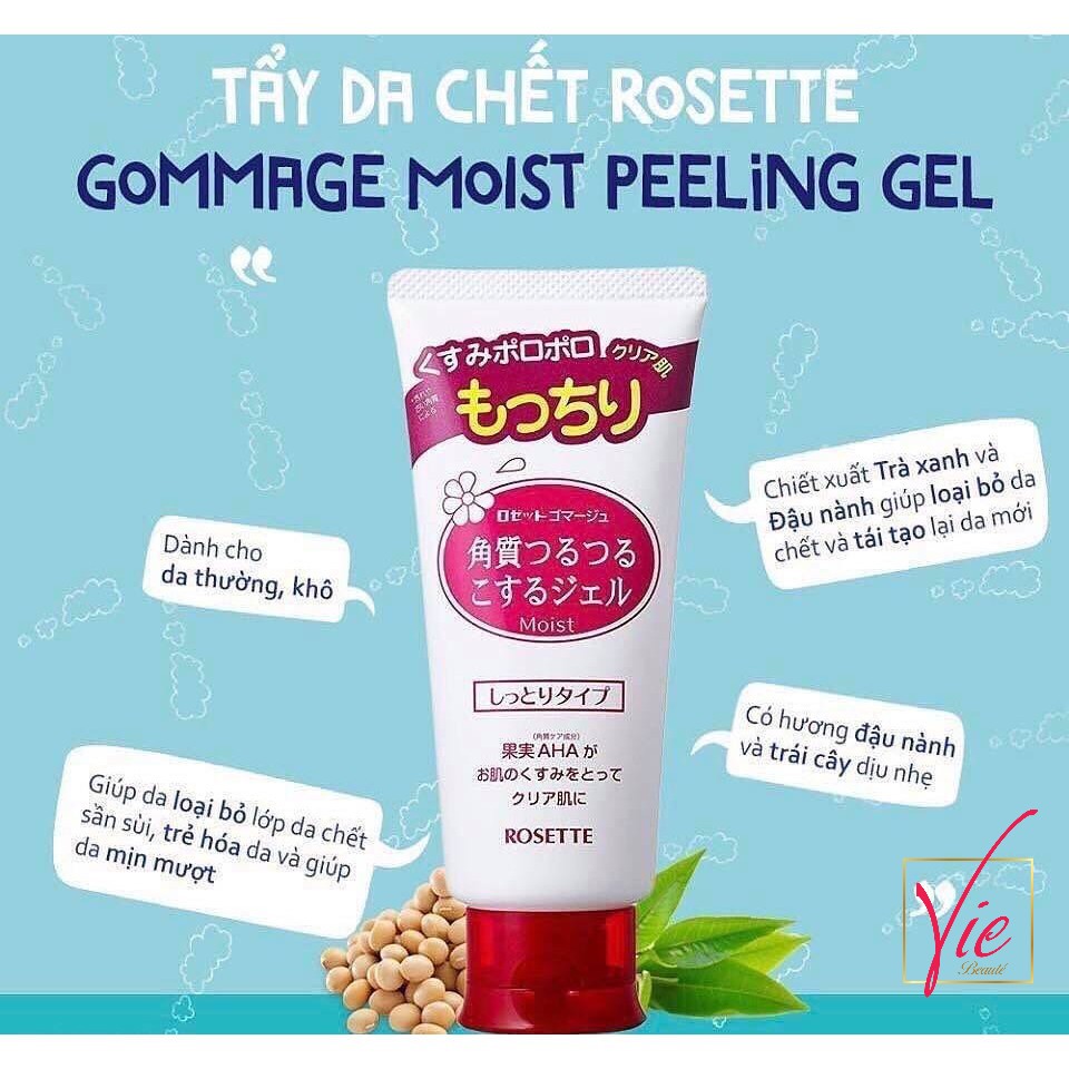 Tẩy tế bào chết Rosette Hồng - Rosette Peeling Gel 120g Nhật Bản Số 1 Cosme Nhật