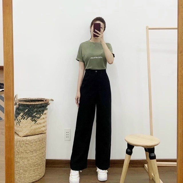 Quần Jean Nữ Form Suông Siêu Lên Dáng Eo Ôm Cực Xinh