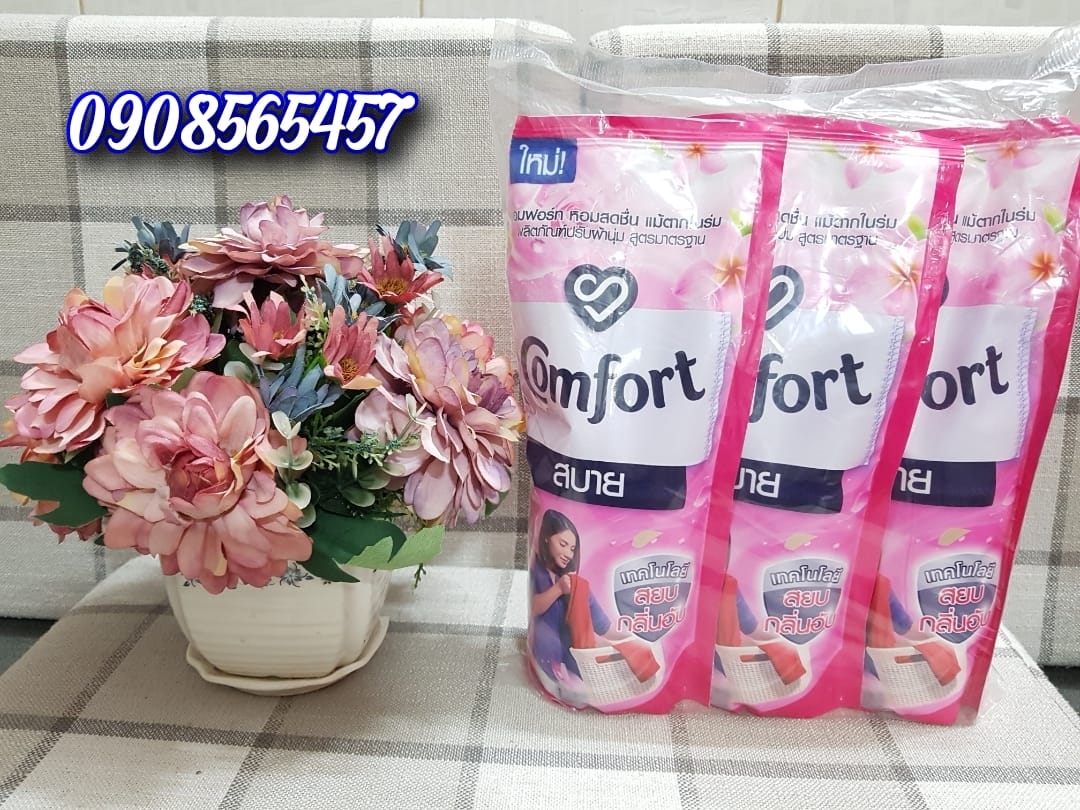 NƯỚC XÃ VẢI COMFORT THÁI LAN (túi 3 gói mỗi gói 580ml)