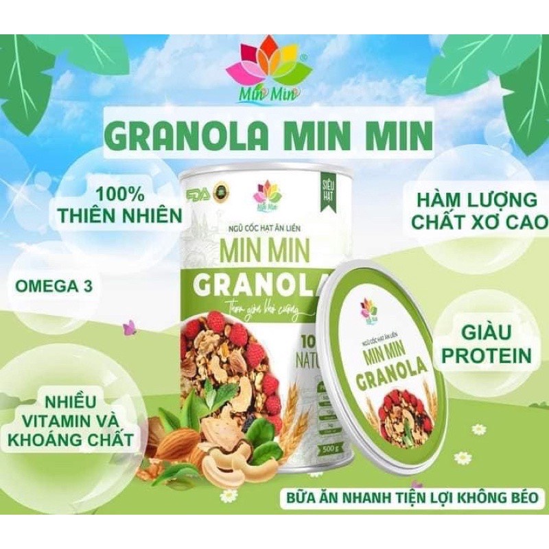 Ngũ Cốc Granola Ăn Kiêng Siêu Hạt Min Min 500gr