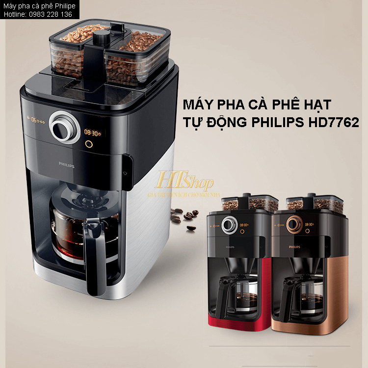 Máy Pha Cà Phê Tự Động Philips, Philips Coffee Maker, Máy Pha Café Tại Nhà, Máy Pha Espresso, Công Suất 1500W, Nhập Đức, Bảo Hành 12 Tháng