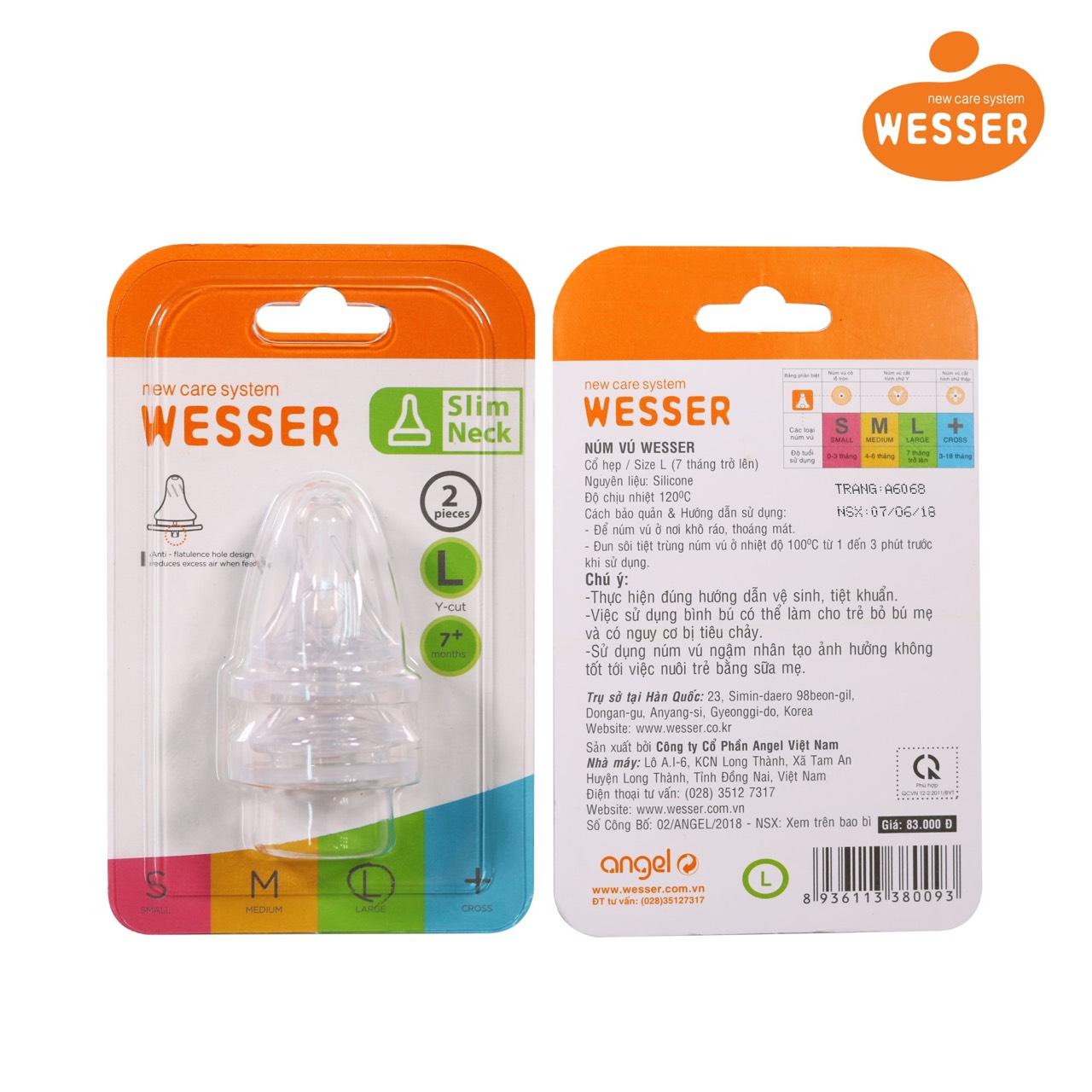 [HCM]NÚM VÚ WESSER CỔ HẸP SIZE L ( VỈ 2 NÚM )